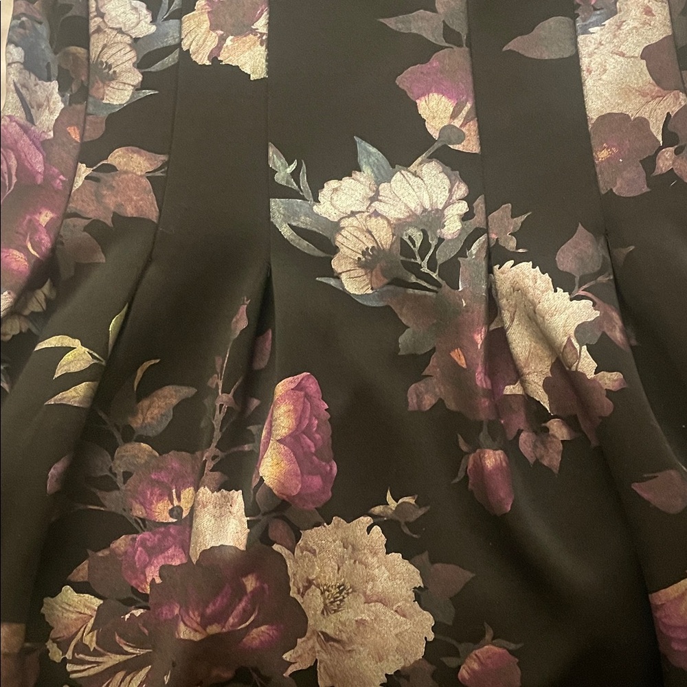 Enfocus Studio Black and Purple Floral Asymmetrical Dress - Picture 2 of 9